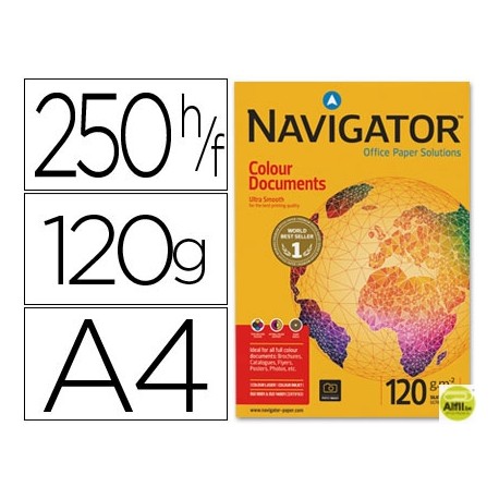 PAPEL FOTOCOPIADORA NAVIGATOR DIN A4 120 GRAMOS -PAQUETE DE 250 HOJAS