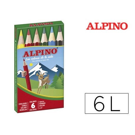 LAPICES DE COLORES ALPINO 651 C/DE 6 COLORES CORTOS
