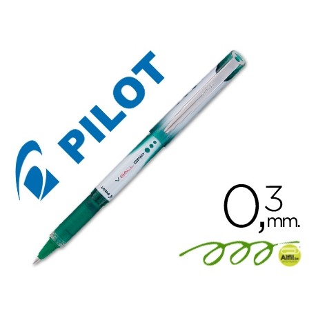 ROTULADOR PILOT ROLLER V-BALL GRIP VERDE 05 MM