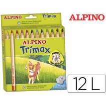 LAPICES DE COLORES ALPINO TRIMAX CAJA DE 12 COLORES
