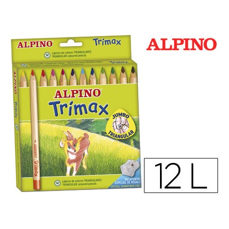 LAPICES DE COLORES ALPINO TRIMAX CAJA DE 12 COLORES