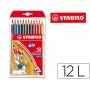 LAPICES DE COLORES STABILO TRIO CAJA DE 12 COLORES