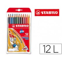 LAPICES DE COLORES STABILO TRIO CAJA DE 12 COLORES