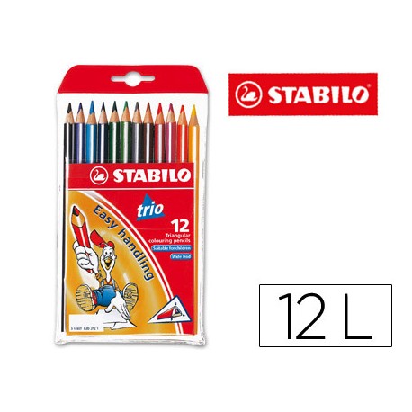 LAPICES DE COLORES STABILO TRIO CAJA DE 12 COLORES