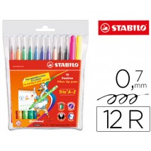 ROTULADOR STABILO TRIO CAJA DE 12 COLORES