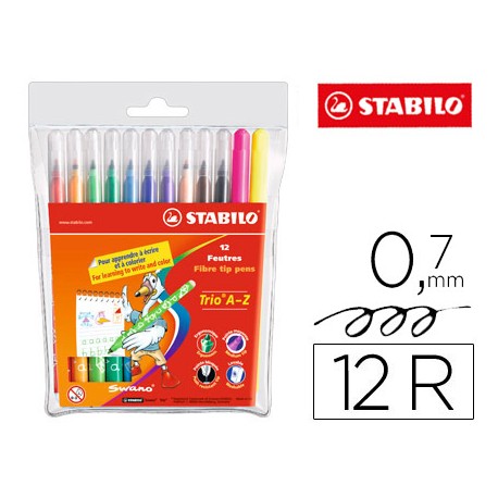 ROTULADOR STABILO TRIO CAJA DE 12 COLORES