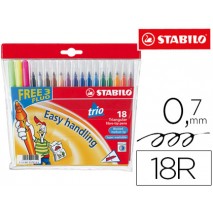 ROTULADOR STABILO TRIO CAJA DE 18 COLORES