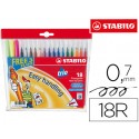 ROTULADOR STABILO TRIO CAJA DE 18 COLORES