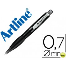 PORTAMINAS ARTLINE RETRACTIL SUJECION DE CAUCHO TRANSLUCIDO 0.7 MM -CUERPO NEGRO