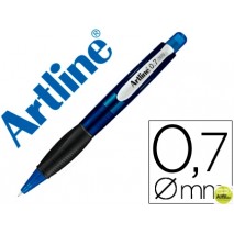 PORTAMINAS ARTLINE RETRACTIL SUJECION DE CAUCHO TRANSLUCIDO 0.7 MM -CUERPO AZUL