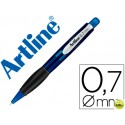 PORTAMINAS ARTLINE RETRACTIL SUJECION DE CAUCHO TRANSLUCIDO 0.7 MM -CUERPO AZUL