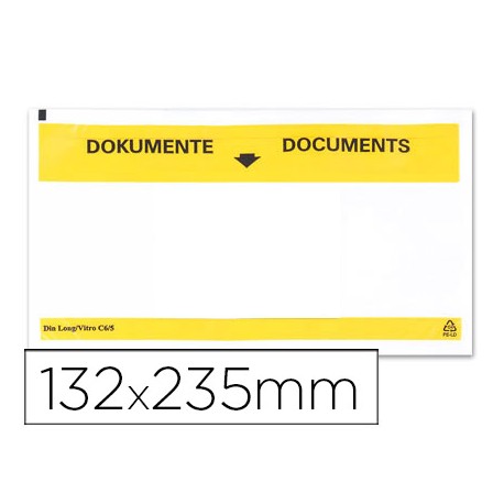 SOBRE AUTOADHESIVO Q-CONNECT PORTADOCUMENTOS MULTILINGUE 232X130 MM VENTANA TOTALMENTE TRANSPARENTE