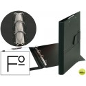 CARPETA 4 ANILLAS 25 MM LENGUETA MINICLIP PLASTICO SARO FOLIO NEGRA