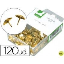 CHINCHETAS Q-CONNECT DORADAS -CAJA DE 120 UNIDADES