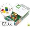 CHINCHETAS Q-CONNECT COLORES SURTIDOS -CAJA DE 120 UNIDADES