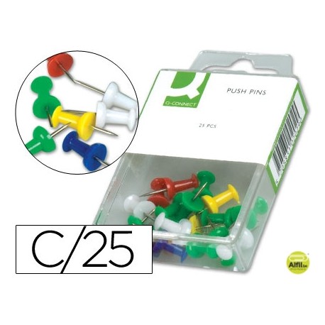 SEÑALIZADOR DE PLANOS Q-CONNECT -CAJA DE 25 UNIDADESCOLORES SURTIDOS