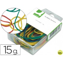 GOMILLAS ELASTICAS COLORES Q-CONNECT -CAJA DE 15 GR
