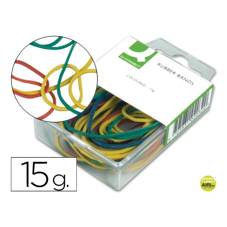 GOMILLAS ELASTICAS COLORES Q-CONNECT -CAJA DE 15 GR
