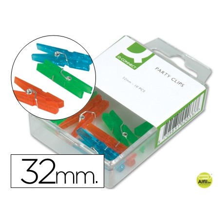 PINZA FANTASIA Q-CONNECT -32 MM -CAJA DE 10 UNIDADES -COLORES SURTIDOS