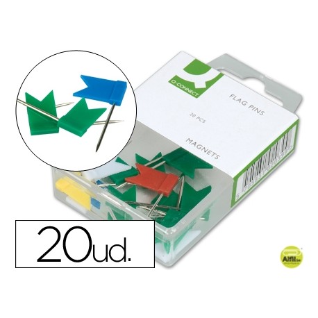 BANDERITAS SEÑALIZADORAS Q-CONNECT CAJA DE 20 UNIDADES COLORES SURTIDOS