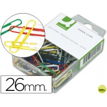 CLIPS COLORES Q-CONNECT -26 MM -CAJA DE 125 UNIDADES