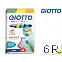 ROTULADOR GIOTTO TURBO-MAXI CAJA DE 6 COLORES LAVABLES CON PUNTA BLOQUEADA