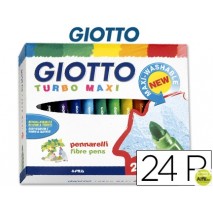 ROTULADOR GIOTTO TURBO-MAXI CAJA DE 24 COLORES LAVABLES CON PUNTA BLOQUEADA