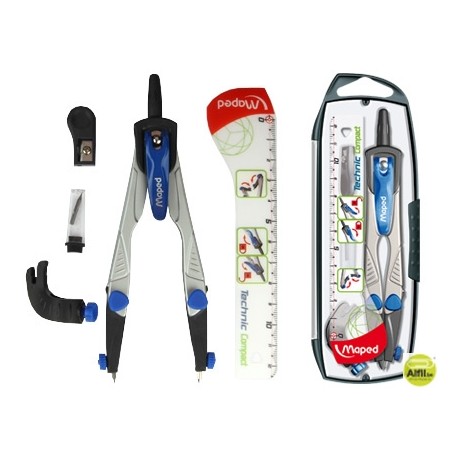 COMPAS MAPED 538700 -CON ADAPTADOR UNIVERSAL ESTUCHE DE MINAS Y AFILAMINAS