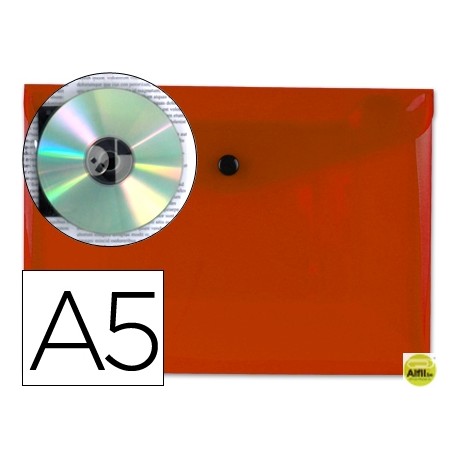 CARPETA BEAUTONE DOSSIER BROCHE 34350 POLIPROPILENO DIN A5 ROJA TRANSPARENTE