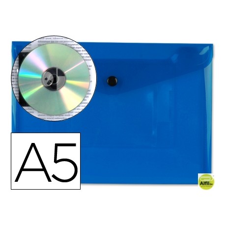 CARPETA BEAUTONE DOSSIER BROCHE 34352 POLIPROPILENO DIN A5 AZUL TRANSPARENTE