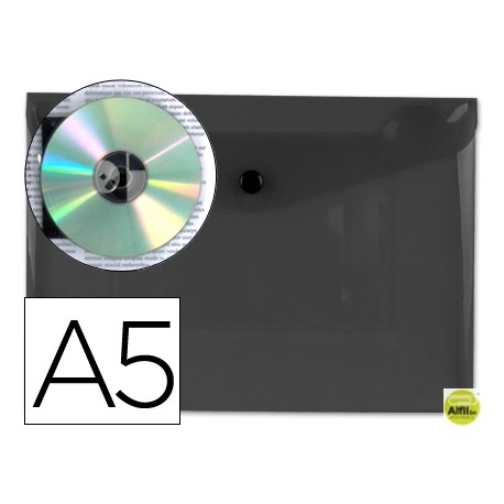 CARPETA BEAUTONE DOSSIER BROCHE 34355 POLIPROPILENO DIN A5 NEGRA TRANSPARENTE