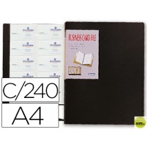 CARPETA BEAUTONE CLASIFICADOR DE TARJETAS POLIPROPILENO DIN A4 PARA 240 TARJETAS NEGRA