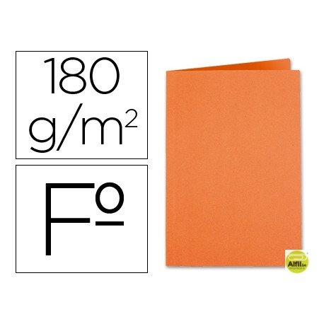 SUBCARPETA LIDERPAPEL FOLIO NARANJA INTENSO 185G/M2