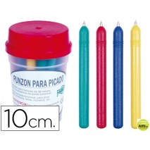 PUNZON PLASTICO DE COLOR -CON PUNTA DE ACERO LATONADO