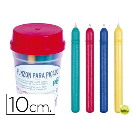 PUNZON PLASTICO DE COLOR -CON PUNTA DE ACERO LATONADO