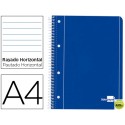BLOC ESPIRAL LIDERPAPEL A4 MICRO SERIE AZUL TAPA CARTONCILLO 80H 70G HORIZONTAL CON MARGEN 4 TALADRO