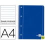 BLOC ESPIRAL LIDERPAPEL A4 MICRO SERIE AZUL TAPA CARTONCILLO 80H 70G HORIZONTAL CON MARGEN 4 TALADRO