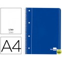 BLOC ESPIRAL LIDERPAPEL A4 MICRO SERIE AZUL TAPA CARTONCILLO 80H 70G LISO CON MARGEN 4 TALADROS. AZU