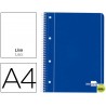 BLOC ESPIRAL LIDERPAPEL A4 MICRO SERIE AZUL TAPA CARTONCILLO 80H 70G LISO CON MARGEN 4 TALADROS. AZU