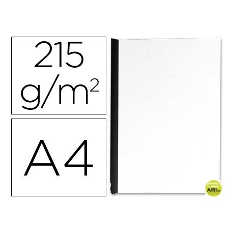 TAPA DE ENCUADERNACION Q-CONNECT CARTON DIN A4 BLANCO BRILLANTE 215 GR -UNIDAD