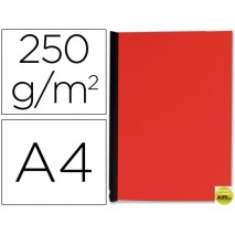 TAPA DE ENCUADERNACION Q-CONNECT CARTON DIN A4 ROJO SIMIL-PIEL 250 GR -UNIDAD