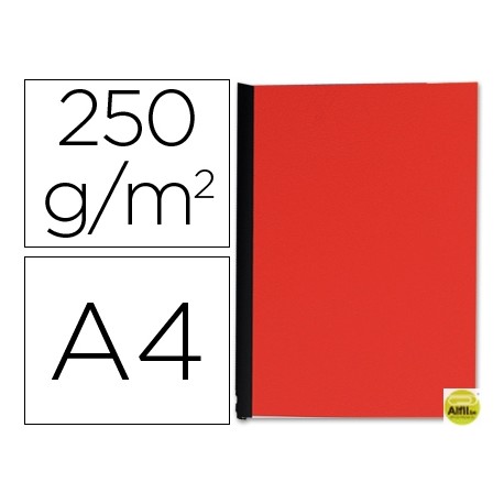 TAPA DE ENCUADERNACION Q-CONNECT CARTON DIN A4 ROJO SIMIL-PIEL 250 GR -UNIDAD