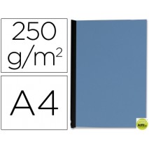 TAPA DE ENCUADERNACION Q-CONNECT CARTON DIN A4 AZUL SIMIL-PIEL 250 GR -UNIDAD