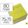 BLOC DE NOTAS ADHESIVAS QUITA Y PON Q-CONNECT 75X75 MM AMARILLO NEON 80 HOJAS