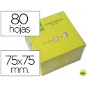 BLOC DE NOTAS ADHESIVAS QUITA Y PON Q-CONNECT 75X75 MM AMARILLO NEON 80 HOJAS