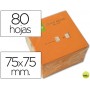 BLOC DE NOTAS ADHESIVAS QUITA Y PON Q-CONNECT 75X75 MM NARANJA NEON 80 HOJAS