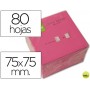 BLOC DE NOTAS ADHESIVAS QUITA Y PON Q-CONNECT 75X75 MM ROSA NEON 80 HOJAS