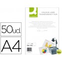 TRANSPARENCIA Q-CONNECT DIN A4DE ALTA CALIDAD KF00142 PARA IMPRESORA LASER COLOR CAJA DE 50