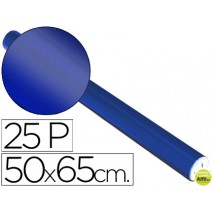 PAPEL METALIZADO AZUL ROLLO 25 HOJAS TREPADO 50X65 CM