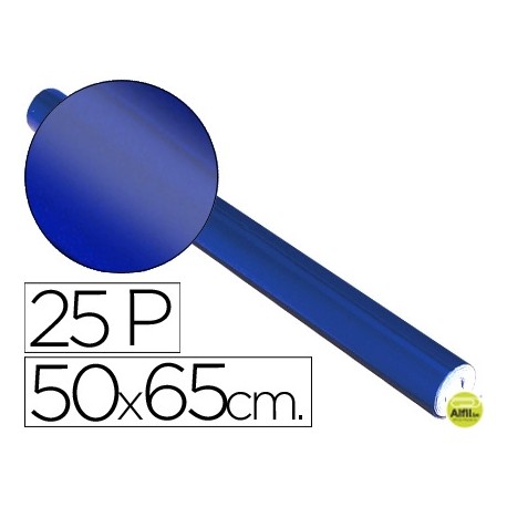 PAPEL METALIZADO AZUL ROLLO 25 HOJAS TREPADO 50X65 CM